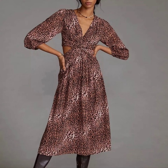 NWT Anthropologie/Ranna Gill Woman’s Leopard Print Cut Out Dress Size XS💕 - Picture 1 of 10